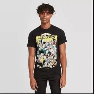 Men's My Hero Academia Short Sleeve Graphic Crewneck T-Shirt - Black - UnitedStatesTesting